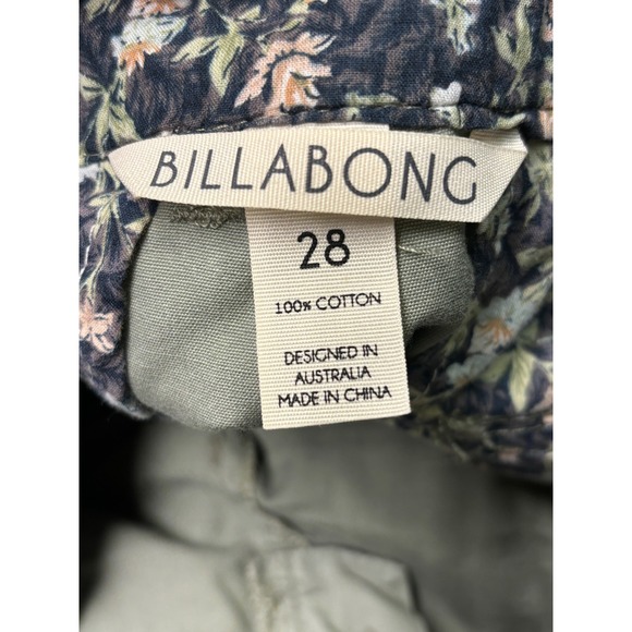 Billabong Womens Cargo Pants Size 28 Green 100 Cotton Utility Pockets - Picture 6 of 14